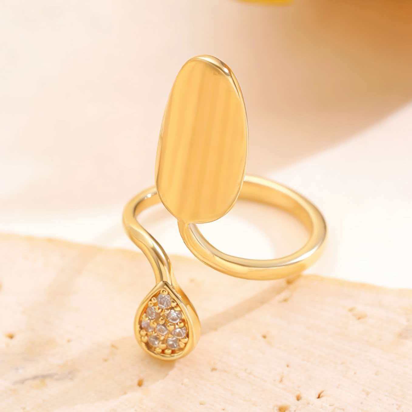 Geometric Trend Open Nail Female Design Exquisite Refined Ring