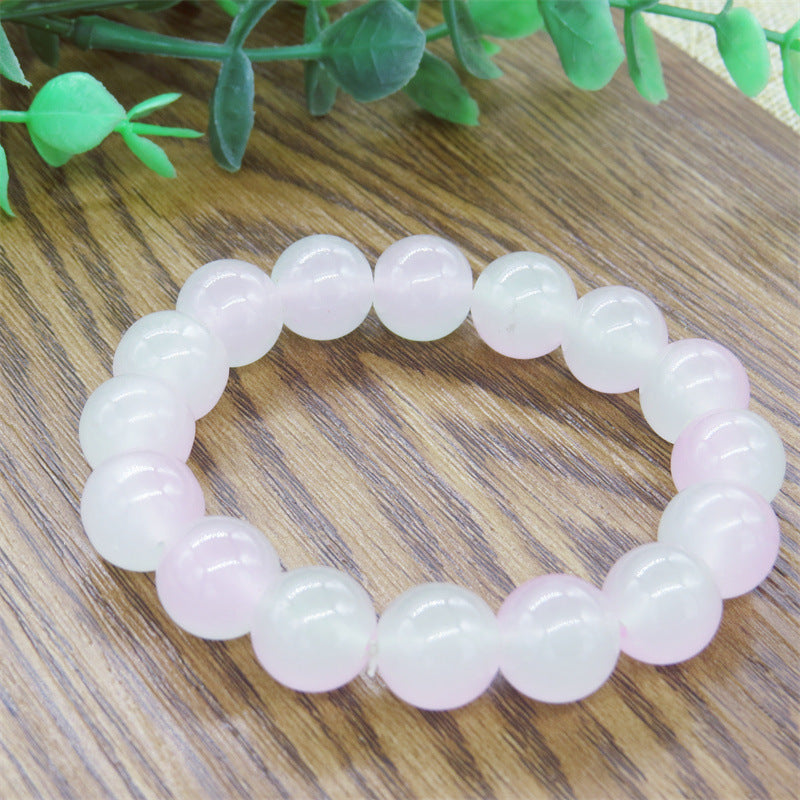 Transparent Pink White Jade Pliable Temperament Bracelets