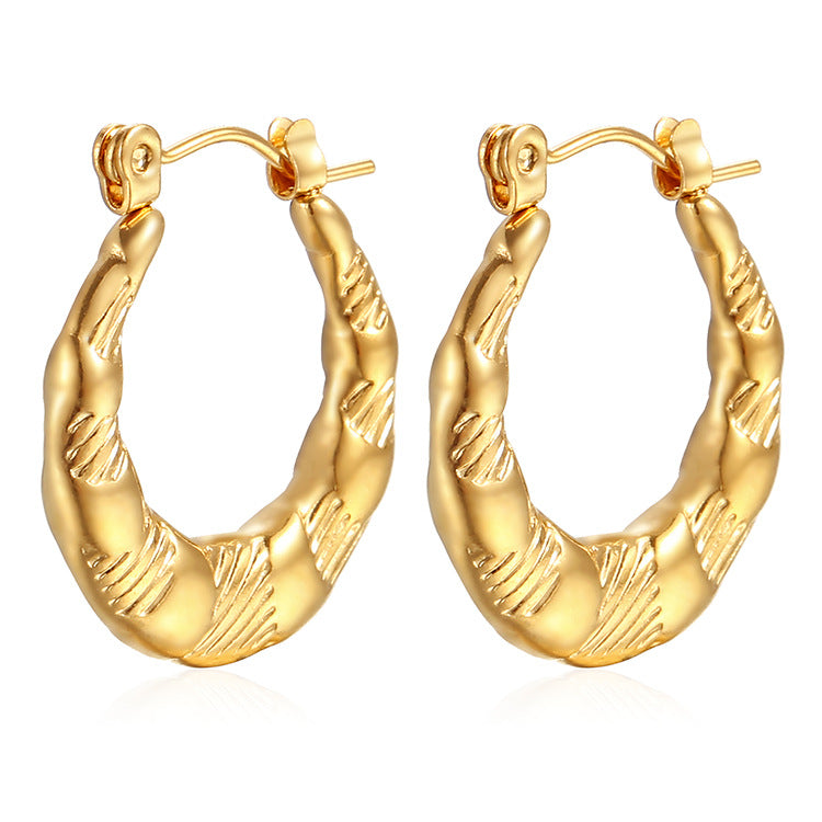 Women's Round Stainless Steel Simple High-grade Light Luxury Earrings