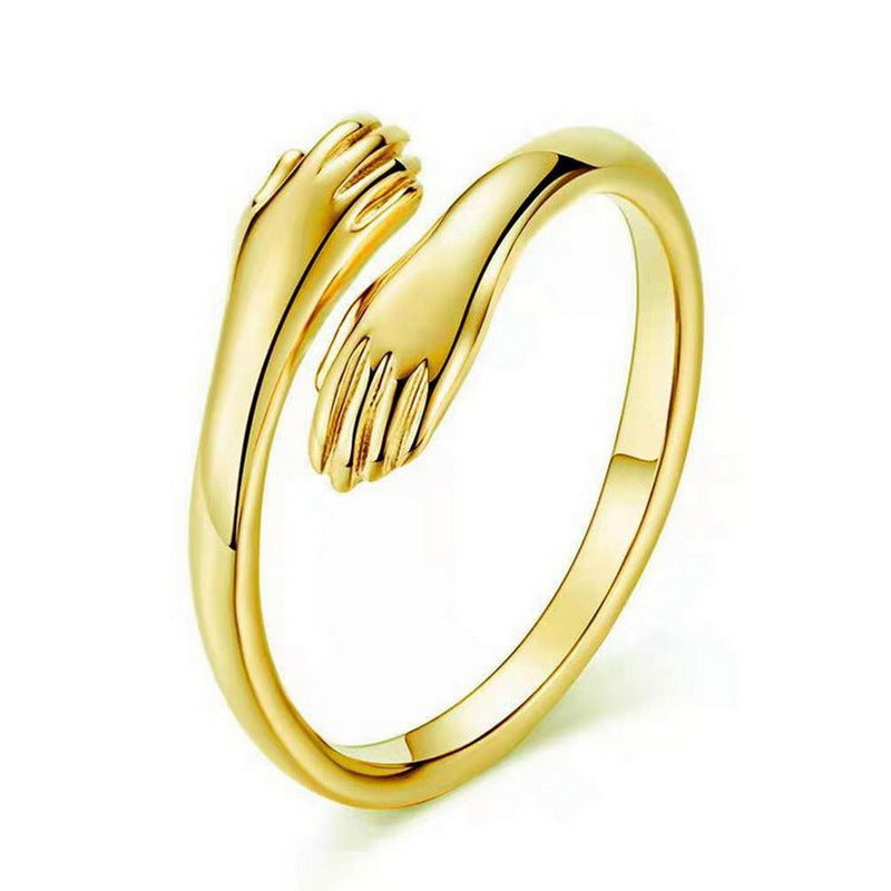 Arm Couple Leaf Shape Open Sier Rings