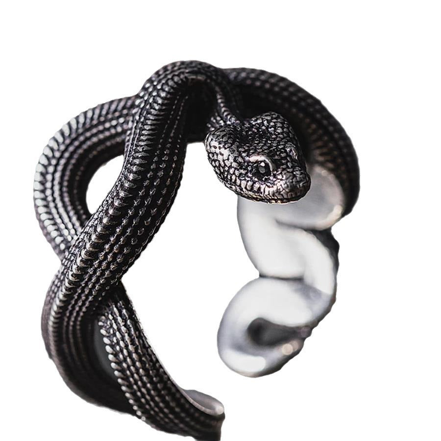 Retro Python Dark Punk Three-dimensional Snake Cord For Ring