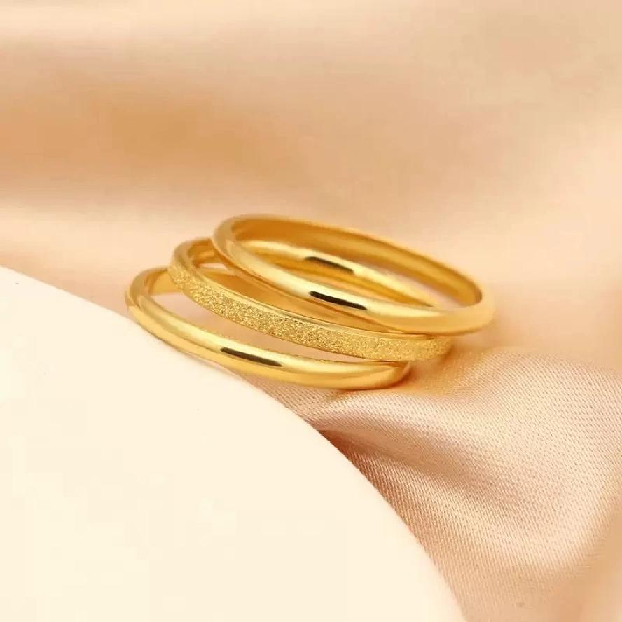 Women's Frosted Gold Titanium Steel Ancient Heritage Ring