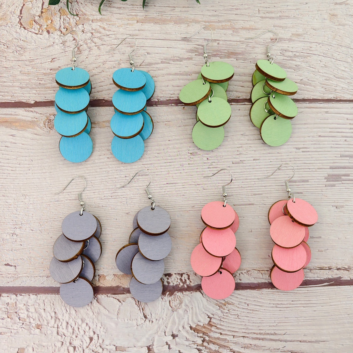Grape Cluster Fashion Personality Wood Piece Ear Hook