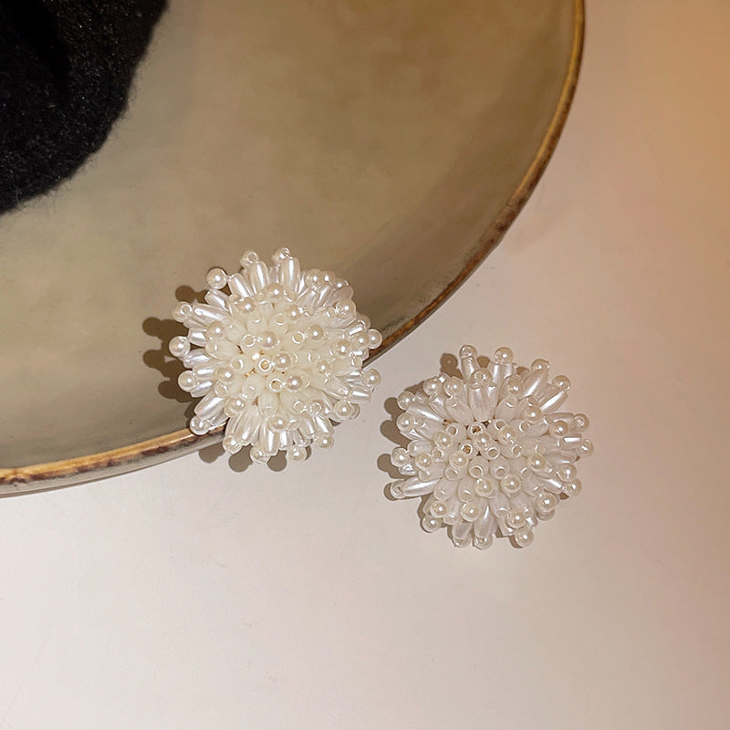 Pearl Flower Tassel Niche Temperament Atmosphere Affordable Earrings