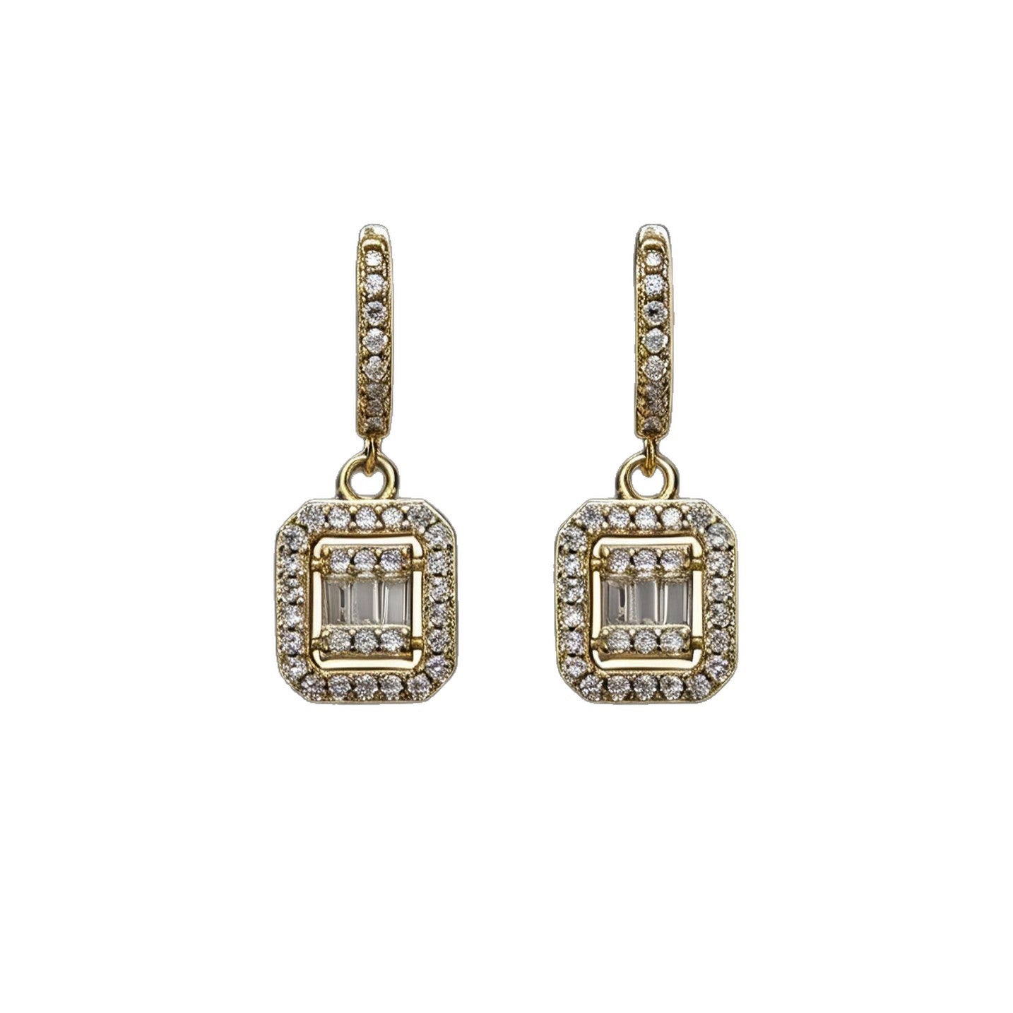 Fashion Style Elegant Generous Cube Sugar Ear Clip Copper Plated Earrings
