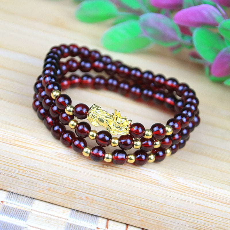 Jade Barrel Beads Gold Pi Longevity Bracelets