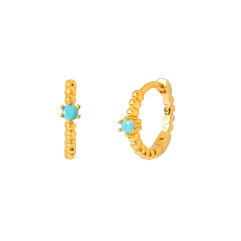 Light Luxury Sier Needle Geometric Ear Female Water Drop Leaf Stud Earrings