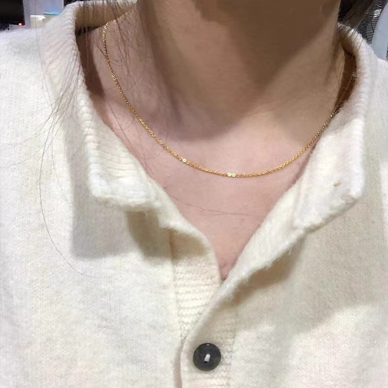 O-shaped Chain Clavicle Snake Bones Colored Gold Fine Single Rose Necklace