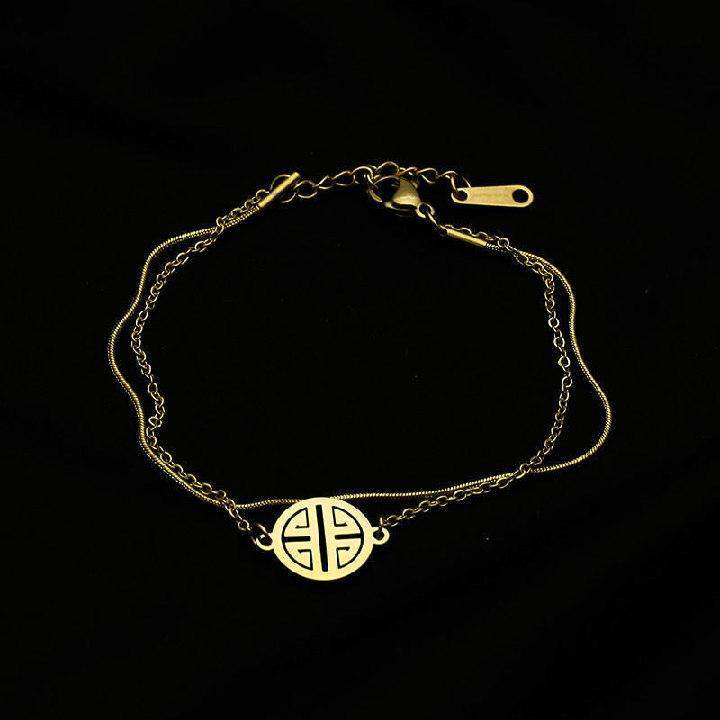 Women's Hot Lucky Double Happiness Blessing Card Bracelets