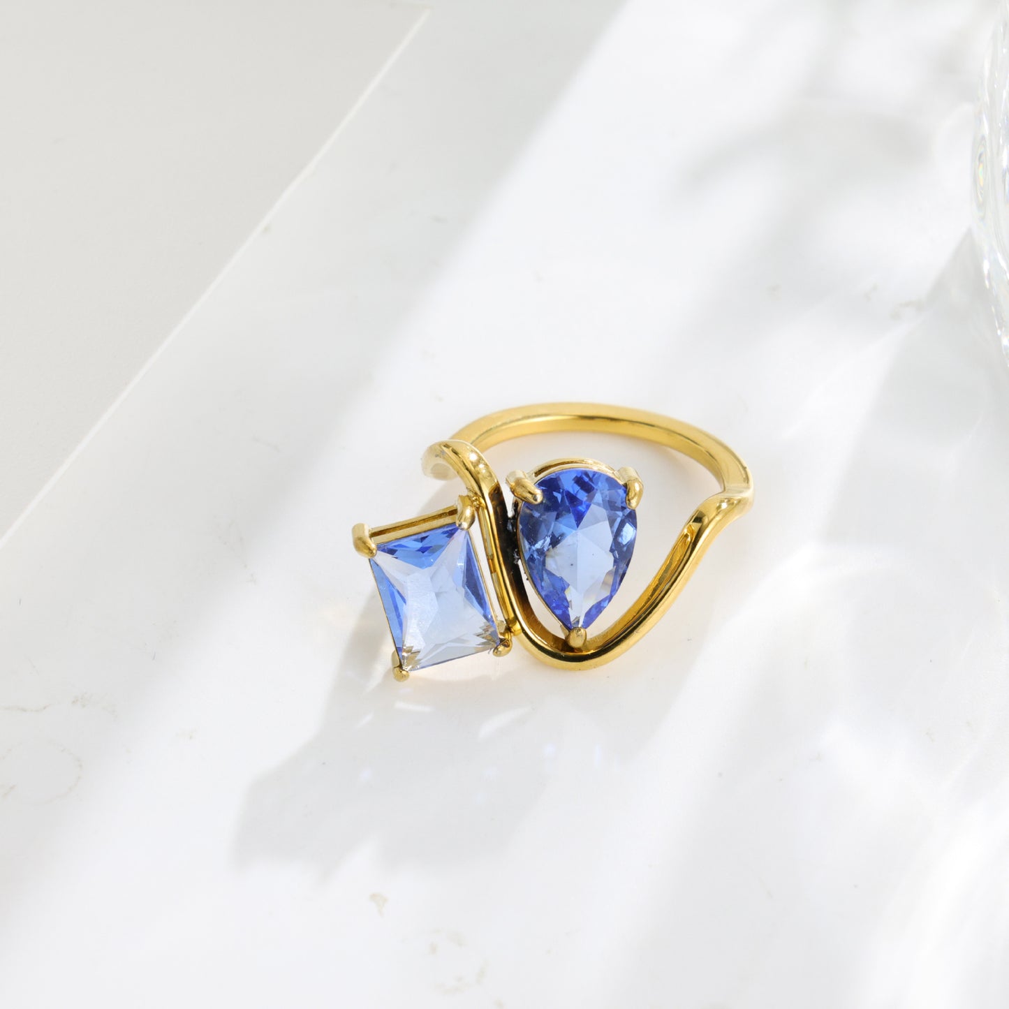 Gift Gemstone Stainless Steel Colored Gems Female Rings