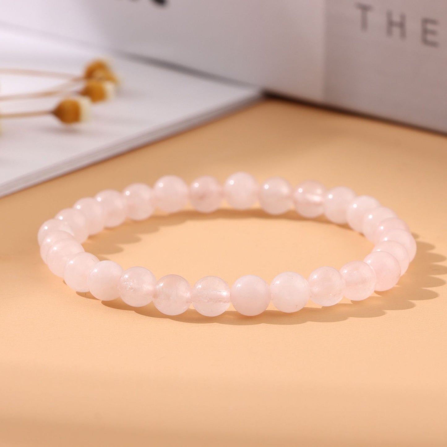 Women's & Men's Round Beads Couple Fashion Elastic String Beaded Bracelets