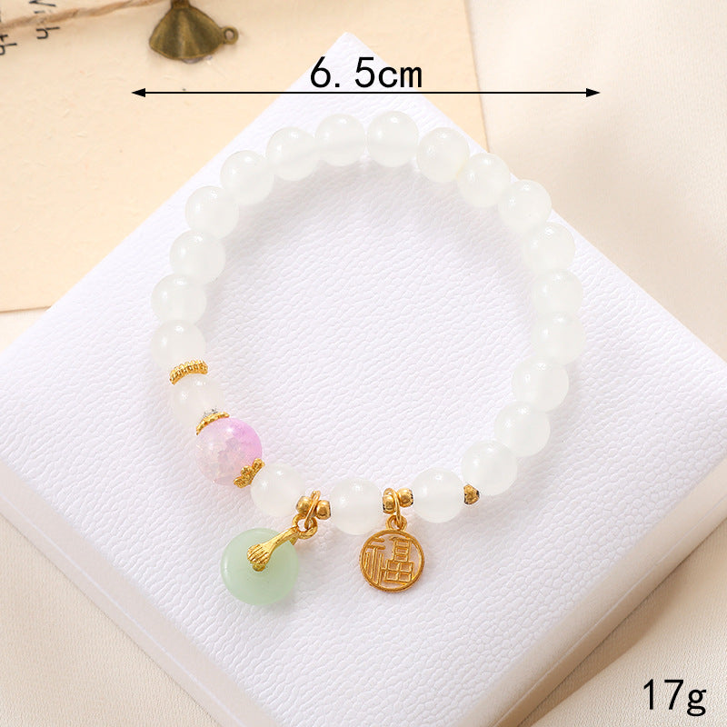 Graceful Crystal Super Moonstone Couple Girlfriends Bracelet