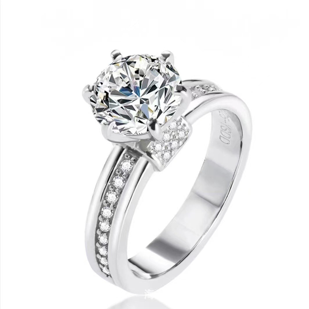 Broadcast Fashion Luxury Female Eight Hearts Arrows Ring