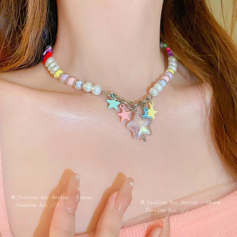 Women's Summer Versatile Beaded For Temperamental Minority Design Clavicle Necklace