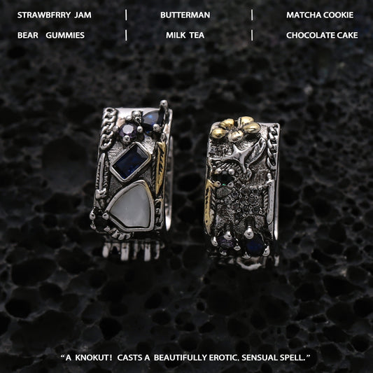 Women's Retro Iti Ghost Eagle Shield Slate For Design Fashion High Earrings