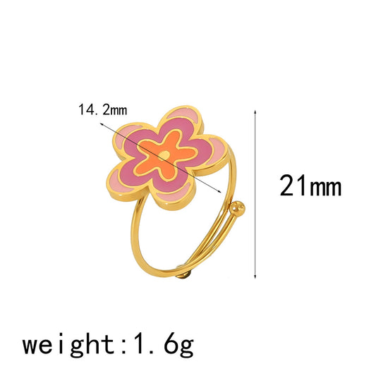 Oil Titanium Steel Female Niche High Sense Love Heart Rings