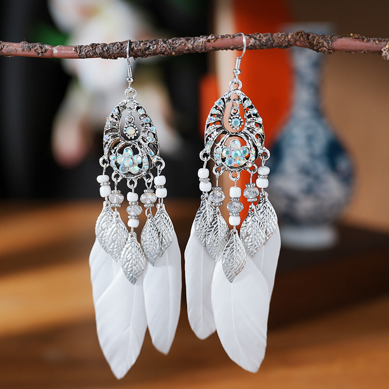 Feather Leaves Spot Drill Alloy Your Earrings