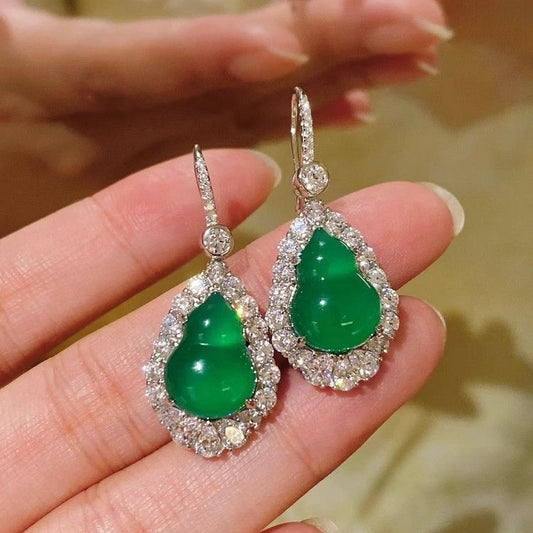 Sier Plated Diamond Luxury Elegance Retro Chinese Earrings