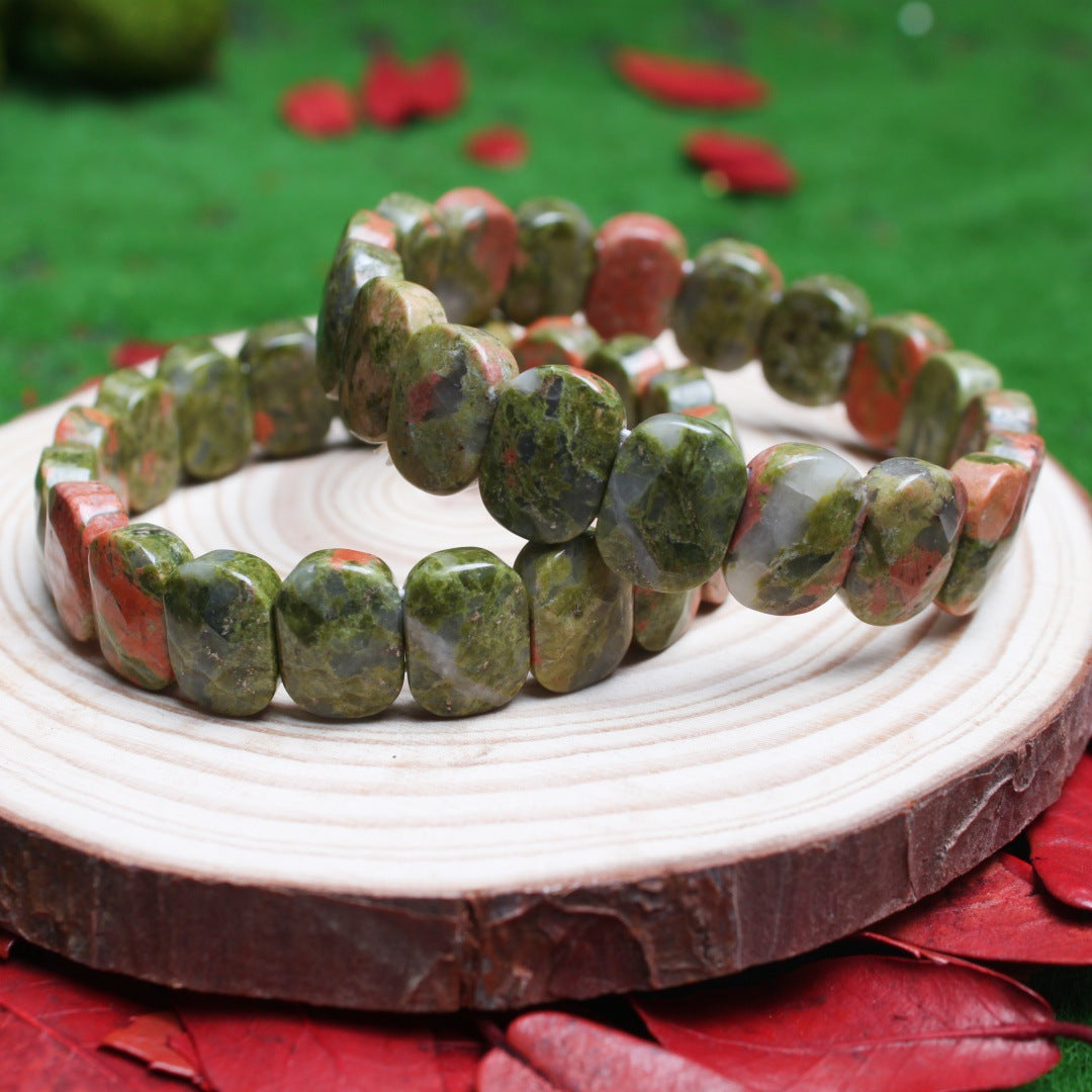 Women's & Men's Natural Stone Beads White Pine Blue Turquoise Bracelet