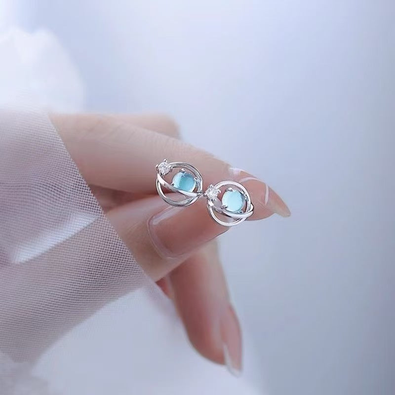 Saturn Female Studded With Zircon Korean Style Rings