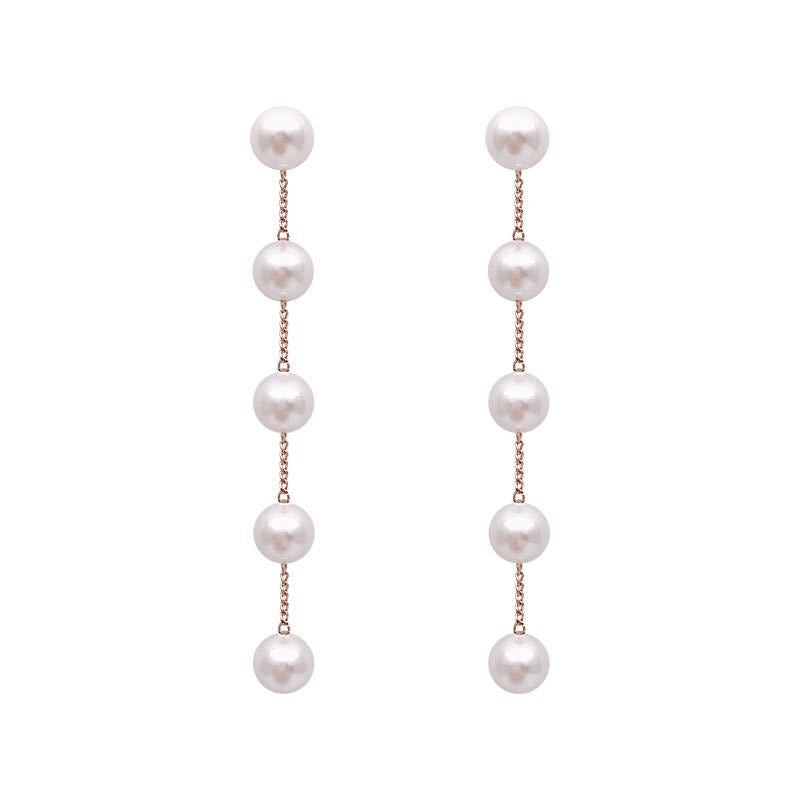 Women's Sier Fashion Elegant Pearl Long Suitable For Earrings