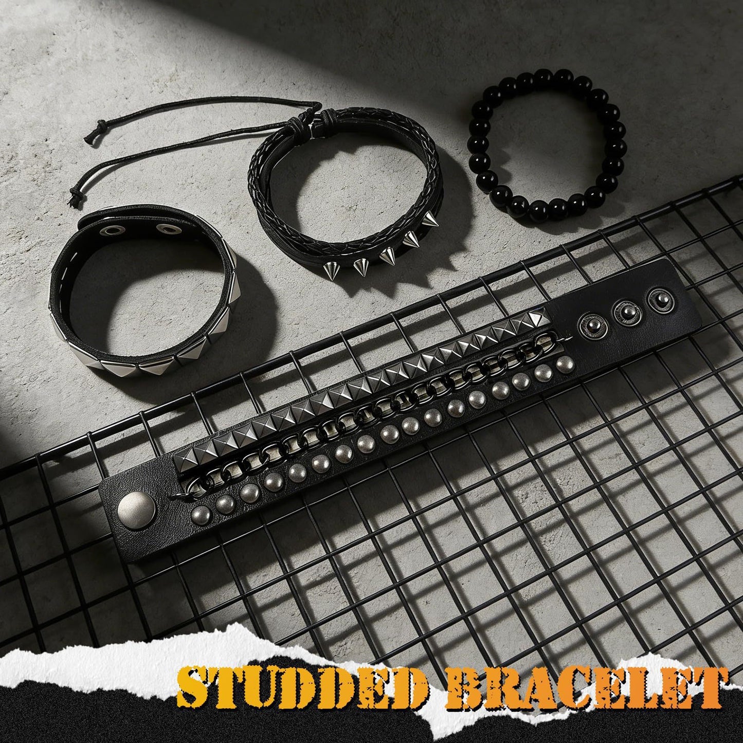 Men's Punk Chain Personality Hip Hop Rivet Bracelets