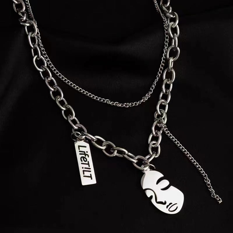 Children's English Letters Double Layer Twin Boyish Look Performance Necklaces