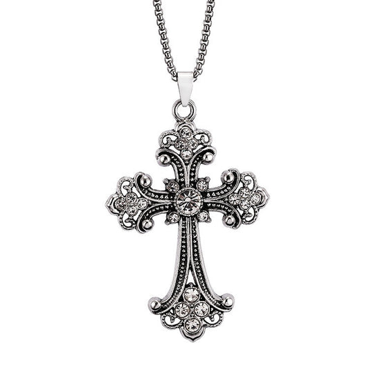 Women's & Men's Baroque Cross Hip Hop Versatile Sweater Chain Pendants