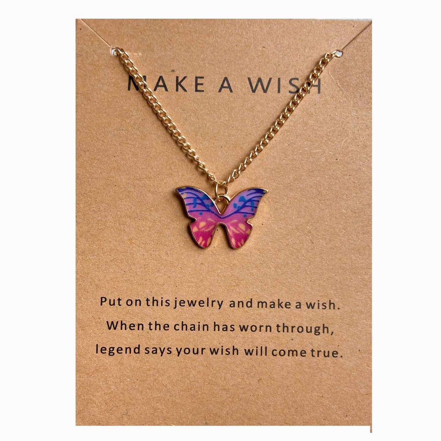 Bohemian Alloy Multicolor Butterfly Stainless Steel Necklaces
