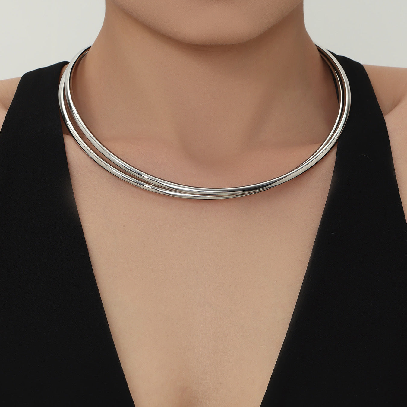 Women's Open Personalized Glossy Hot Wear Simple Collar