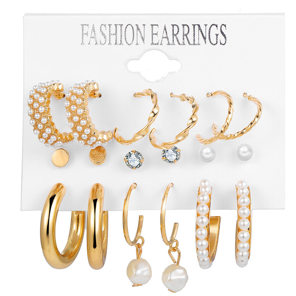 Women's Pearl Creative French Retro Gold Ear Rings