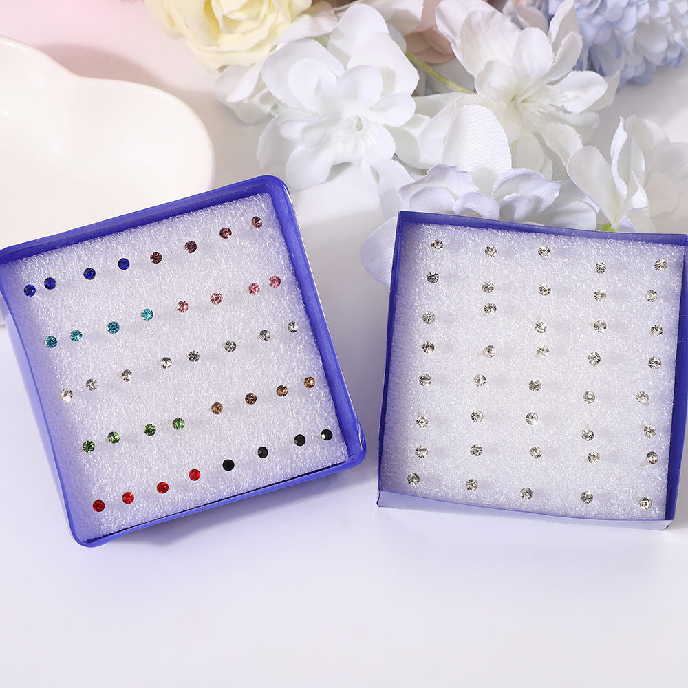 Colorful Resin Niche High-grade Plastic Fashion Rhinestone Auricular Needle Ear Stud Earrings