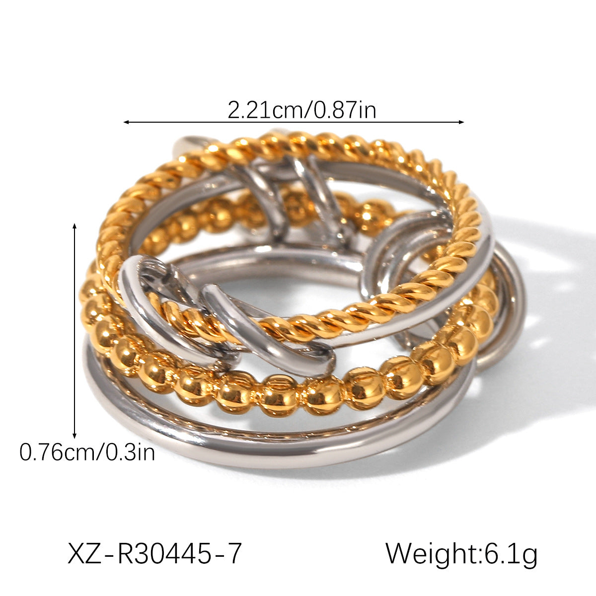 Twin Simple Titanium Steel No Fading Light Luxury High-grade Stainless Ring