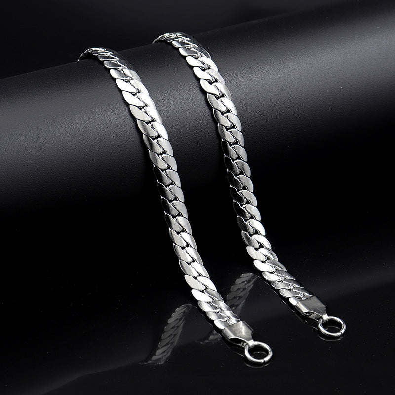 Women's & Men's Stainless Steel Encrypted Cuban Social Style Fashion Necklace