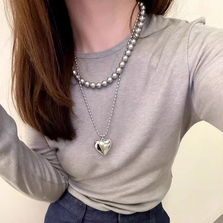 Sunflower Oni Love Sier Long Sweater Chain Necklace