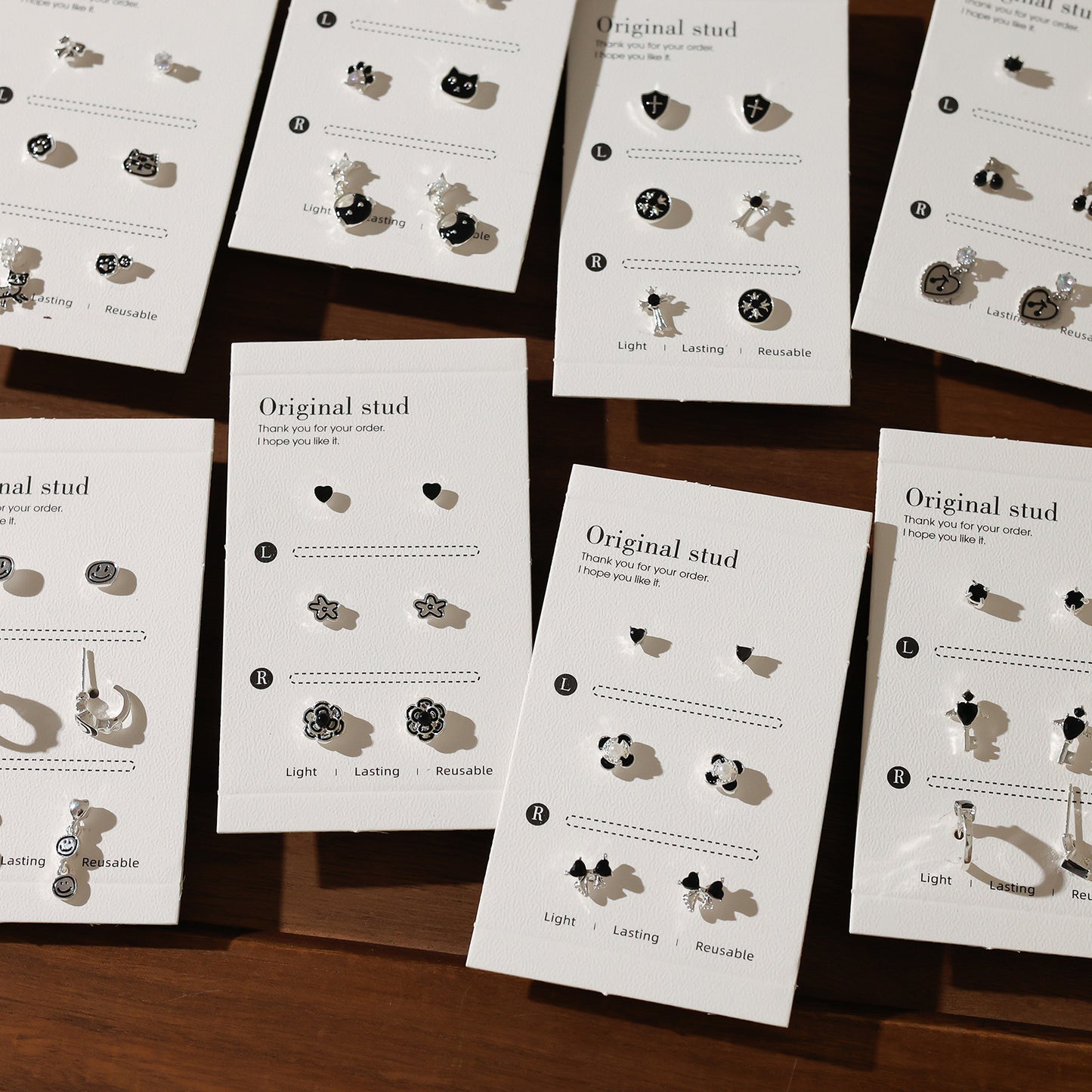 Elegant Black Series Earings Simple Personalized Stud Earrings