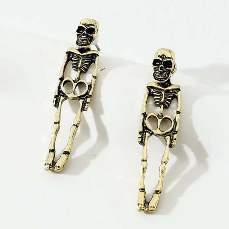 Halloween Ear Skull Retro Skeleton Simulation Earrings