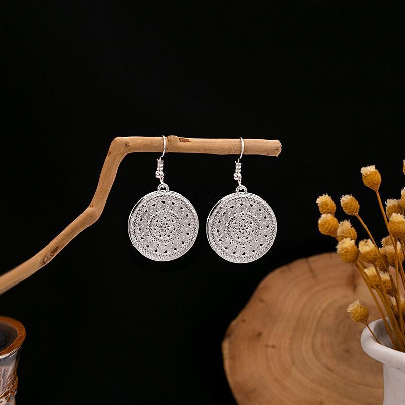 Imitation Sier Miao Minority Tourist Attractions Bohemian Exaggerated Long Leaves Earrings