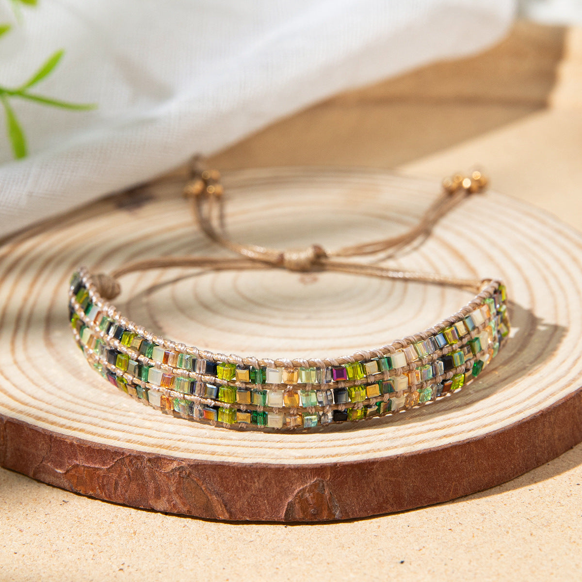 Women's Design Hand-woven Adjustable Bead Carrying Strap Bracelet
