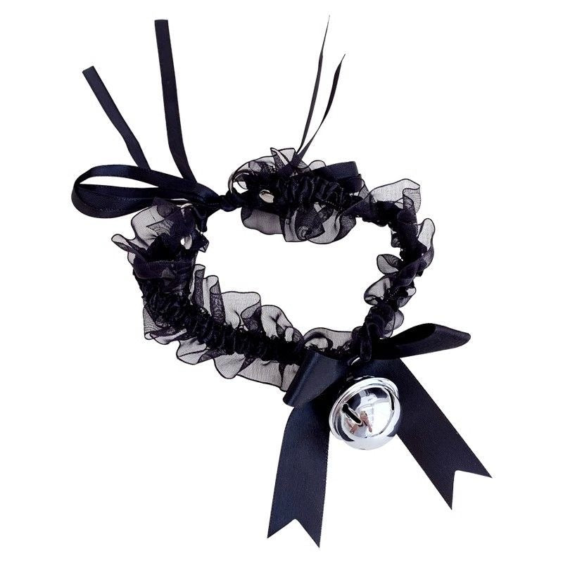 Lace Big Bell Maid Adjustable Bow Necklaces