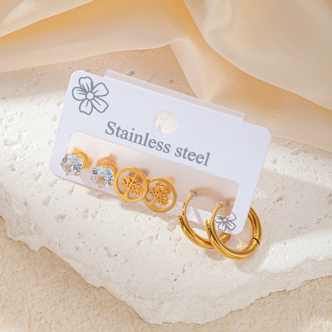 Titanium Steel Ear Exquisite Small Gold-plated Earrings