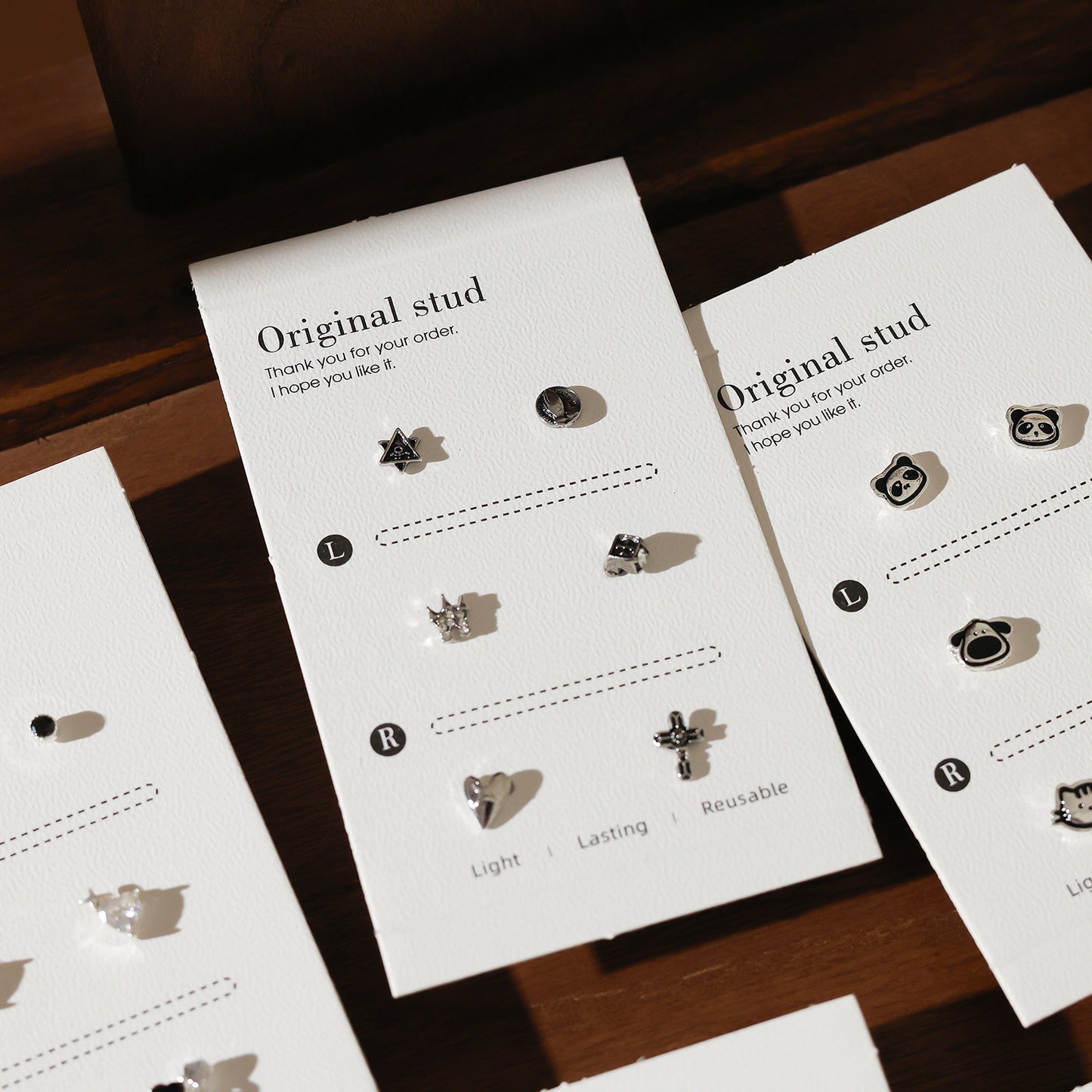 Elegant Black Series Earings Simple Personalized Stud Earrings