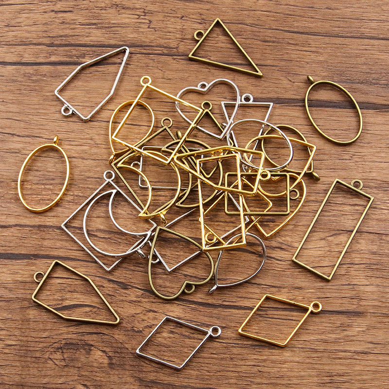 Alloy Mixed Geometric Figure Epoxy Abrasive Jewelry Accessories