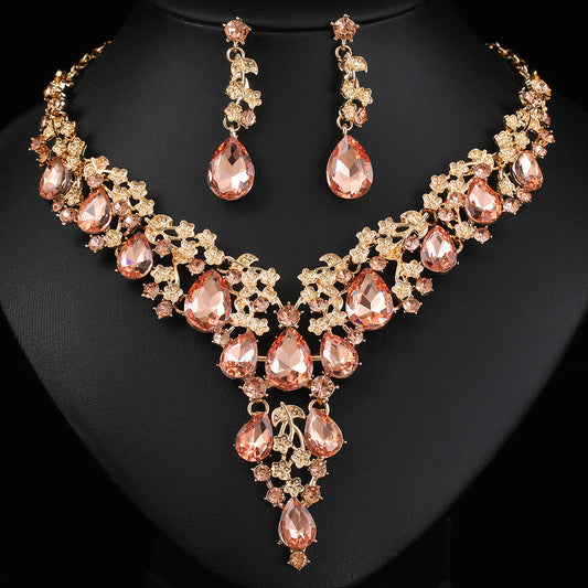 Suite High-grade Three-piece Bridal Wedding Dress Jewelry Set