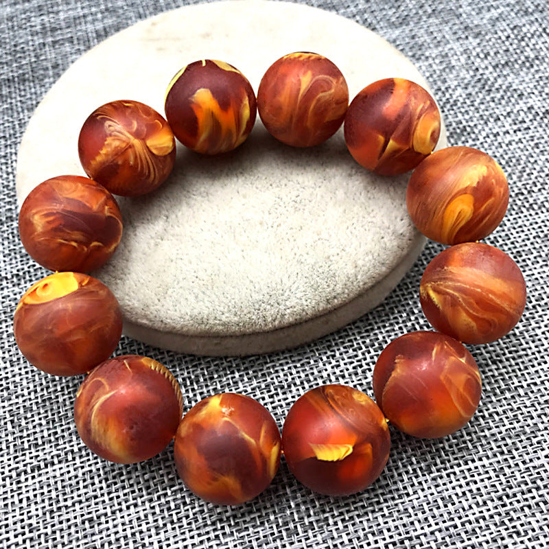 Women's & Men's Mobile Perfume Ambergris Amber Round Beads Aroma Buddha Bracelet