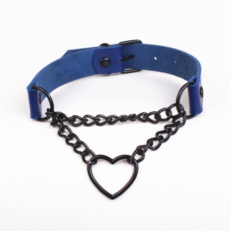 Chain Spade Heart Rivet Super Cool Collar