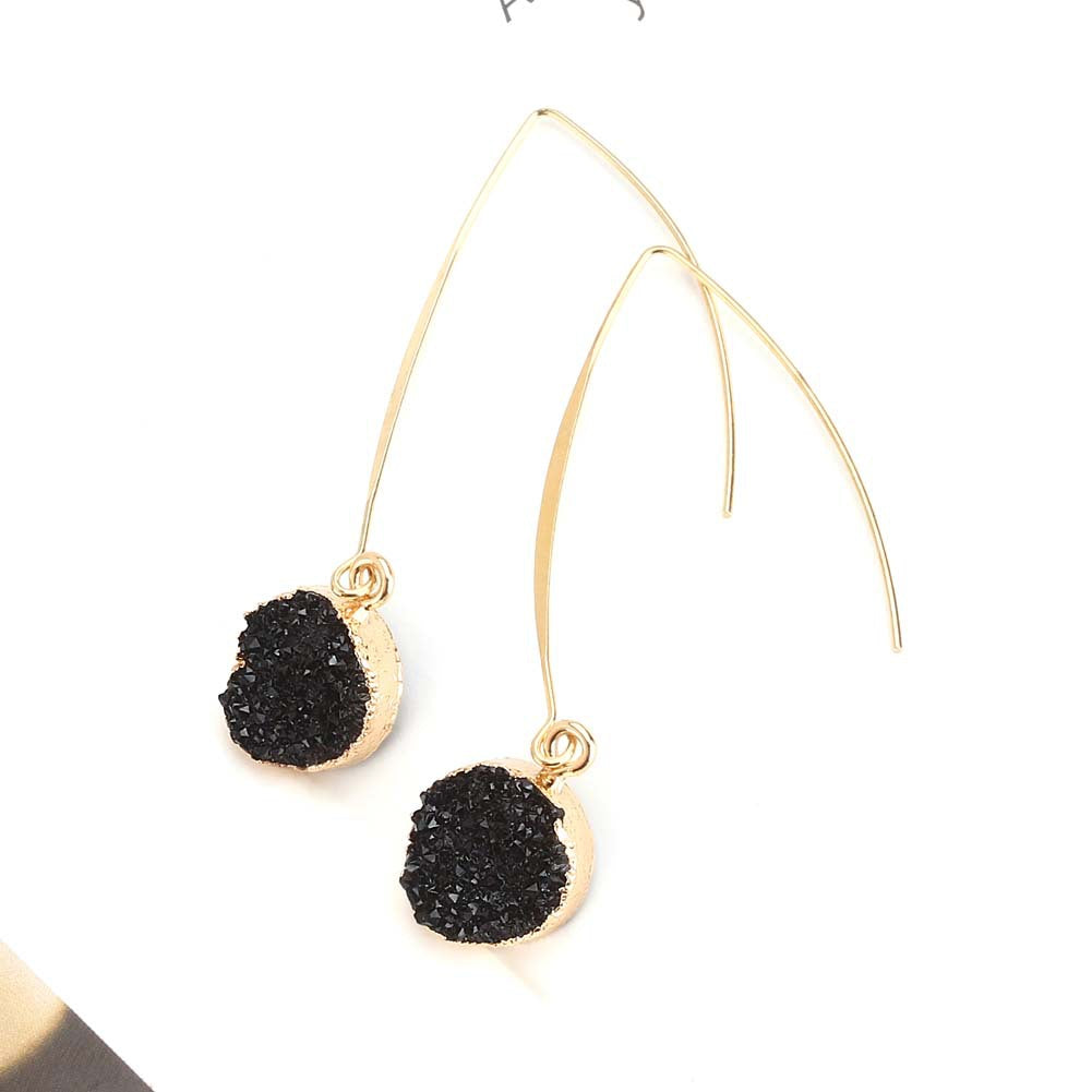 Women's Vintage Geometric Round Vug Long Copper Ear Hook Earrings