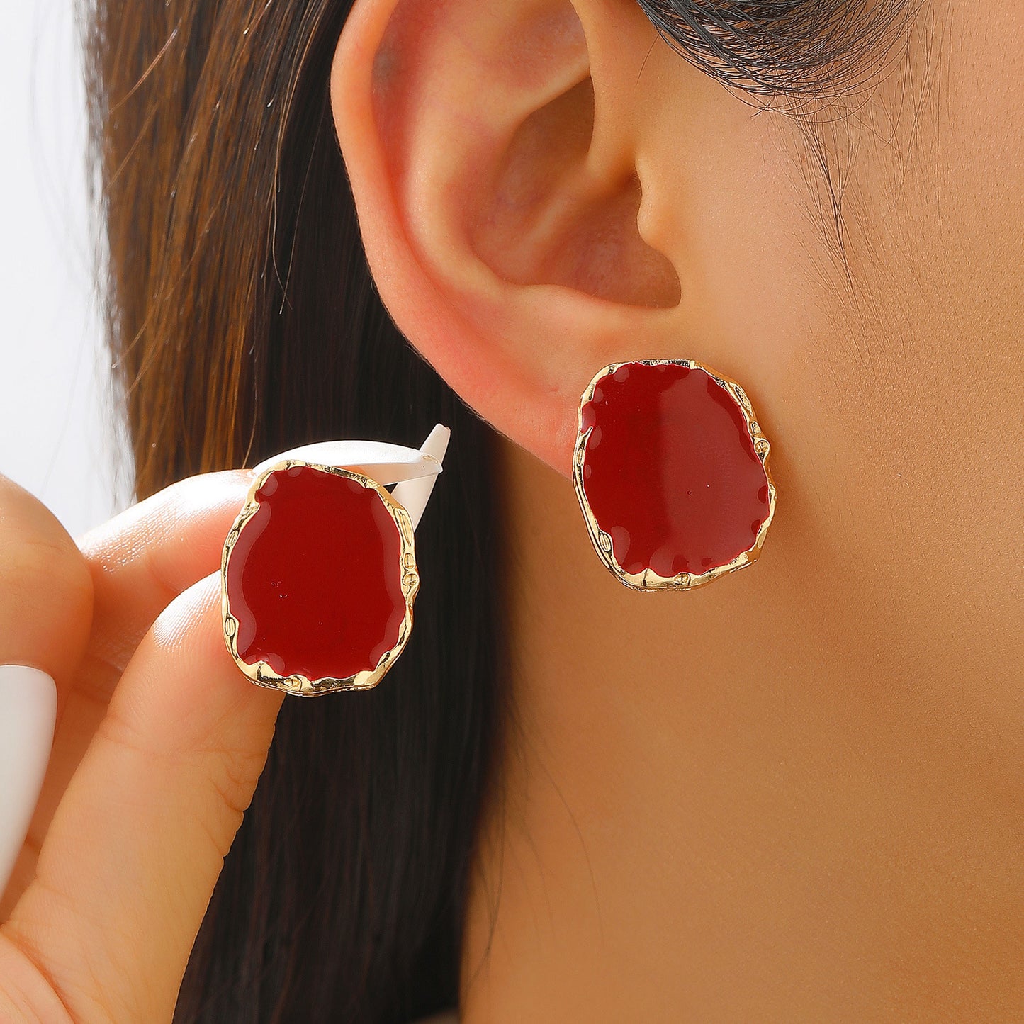 Women's Alloy Irregular Golden Edge Drip For Retro Personality All Jewelry Set