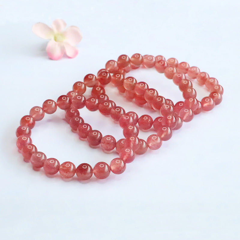 Natural Strawberry Crystal Colored Gems Live Bracelets