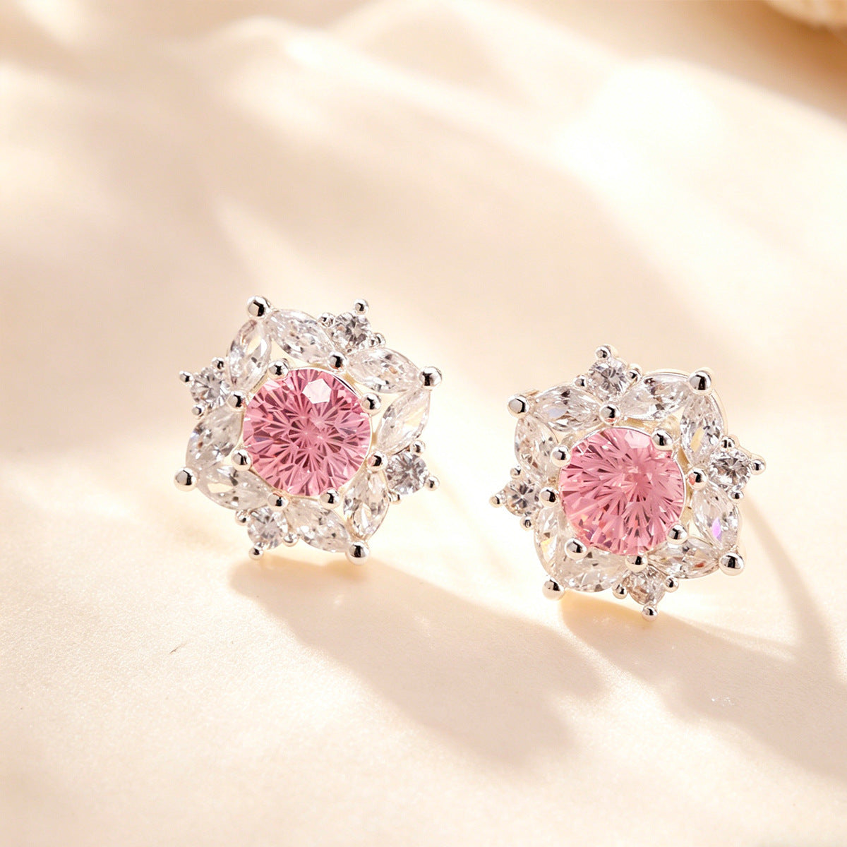 Summer Colorful Millennium Rose Cut Zircon Light Luxury Earrings